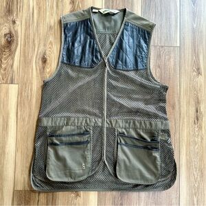 Bob Allen Mesh and Leather Shooting Vest, Green, Large
